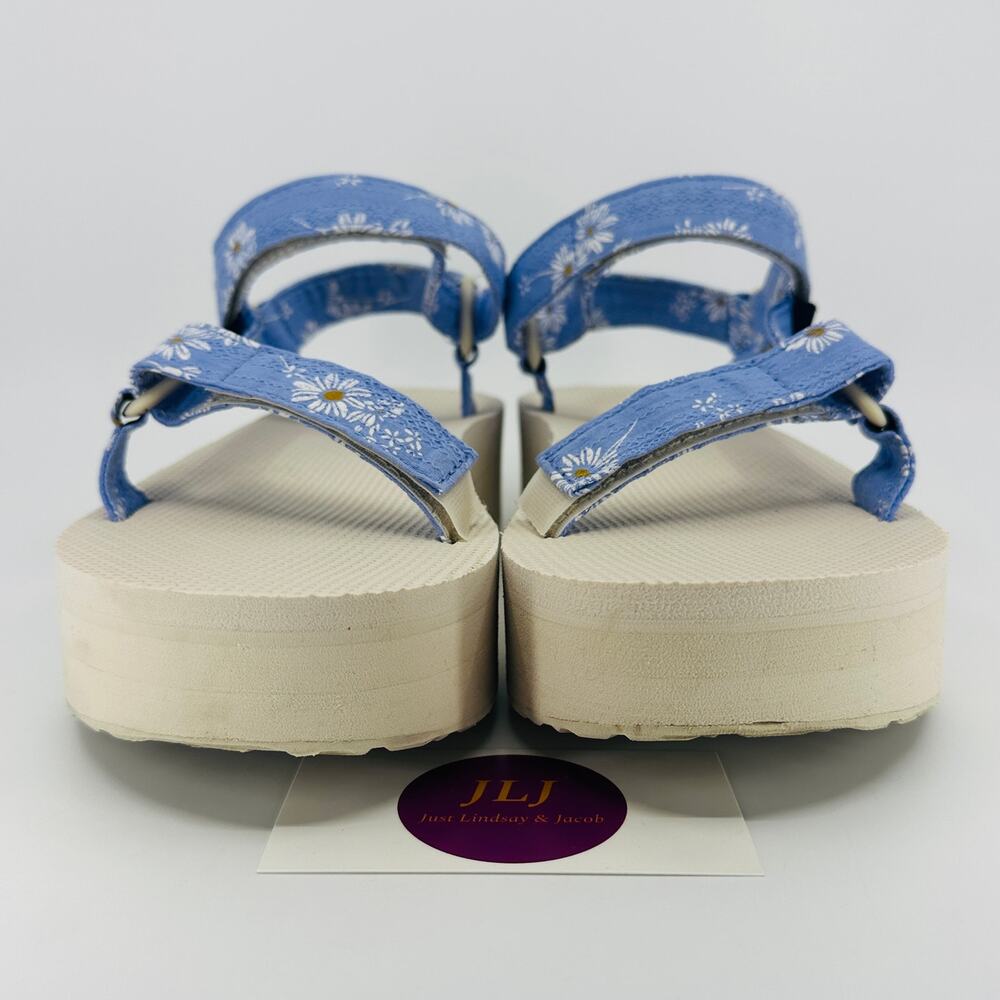Teva Womens Flatform Universal Gloriosa Periwinkle Flower Sandals 1125203 Size 9 - Picture 2 of 11
